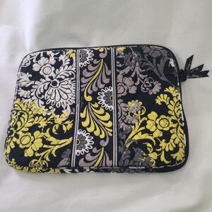 Vera Bradley retired Baroque Black Grey Yellow laptop sleeve